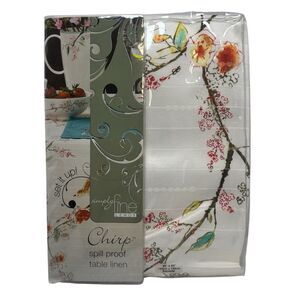 Lenox Simply Fine Spill Proof Cotton Blend Tablecloth CHIRP Pattern 52" x 52"